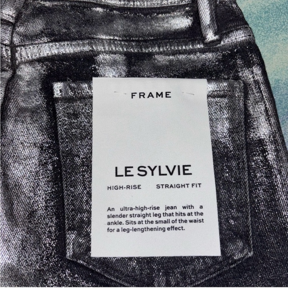 Frame Denim Metallic Silver Jeans - Picture 4 of 8
